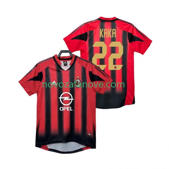 Nogometni Dres AC Milan KAKA 22 2005 Retro Muški Domaći 2004 Kratkih Rukava