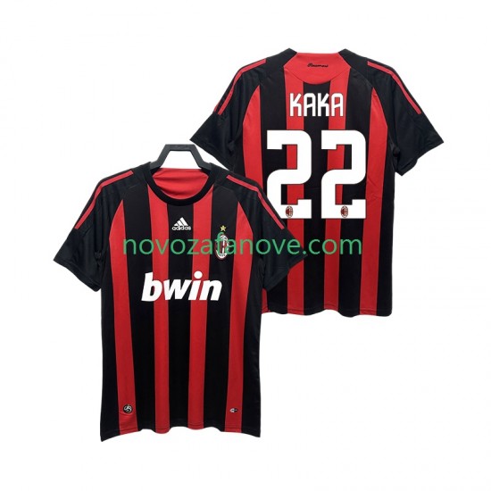 Nogometni Dres AC Milan KAKA 22 2009 Retro Muški Domaći 2008 Kratkih Rukava