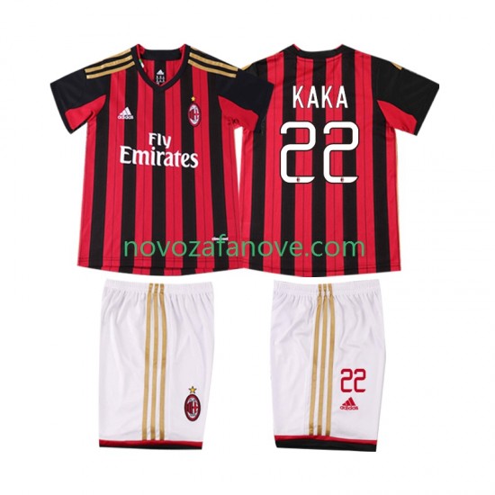 Nogometni Dres AC Milan KAKA 22 2013 2014 Retro Dječji Domaći Kratkih Rukava