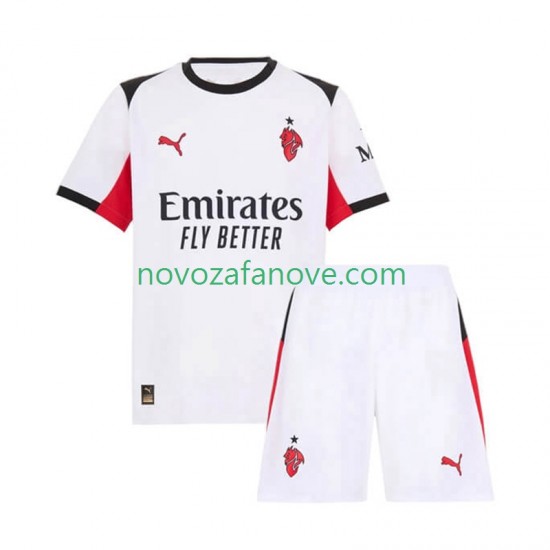 Nogometni Dres AC Milan Dječji Gostujući 2025-2026 Kratkih Rukava
