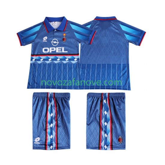 Nogometni Dres AC Milan 1995 1996 Retro Dječji Gostujući Kratkih Rukava