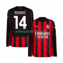 Nogometni Dres AC Milan Modrić Luca 14 Muški Domaći 2025-2026 Dugim Rukavima