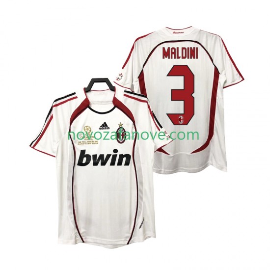 Nogometni Dres AC Milan MALDINI 3 2007 Retro Muški Gostujući 2006 Kratkih Rukava
