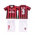 Nogometni Dres AC Milan MALDINI 3 1996 1997 Retro Dječji Domaći Kratkih Rukava