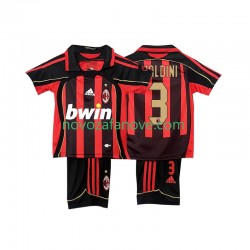 Nogometni Dres AC Milan MALDINI 3 2007 Retro Dječji Domaći 2006 Kratkih Rukava