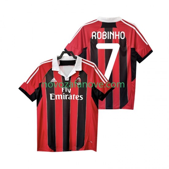 Nogometni Dres AC Milan ROBINHO 7 2012 2013 Retro Muški Domaći Kratkih Rukava