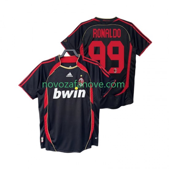 Nogometni Dres AC Milan RONALDO 99 2007 Retro Muški Treći 2006 Kratkih Rukava