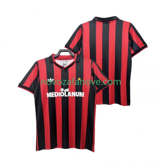 Nogometni Dres AC Milan 1990 1991 Retro Muški Domaći Kratkih Rukava