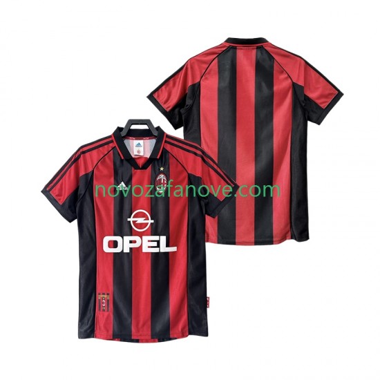 Nogometni Dres AC Milan Retro Muški Domaći 1998 1999 Kratkih Rukava