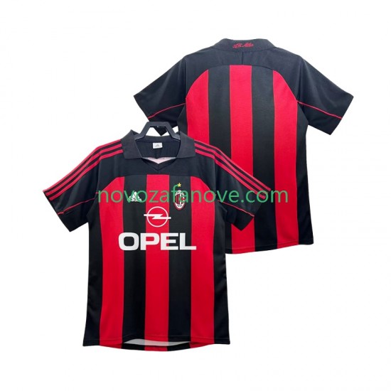 Nogometni Dres AC Milan 2000 Retro Muški Domaći 2002 Kratkih Rukava