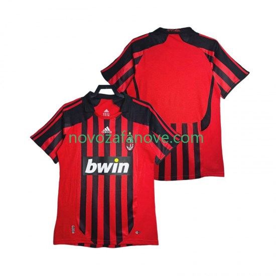 Nogometni Dres AC Milan 2007 Retro Muški Domaći 2008 Kratkih Rukava