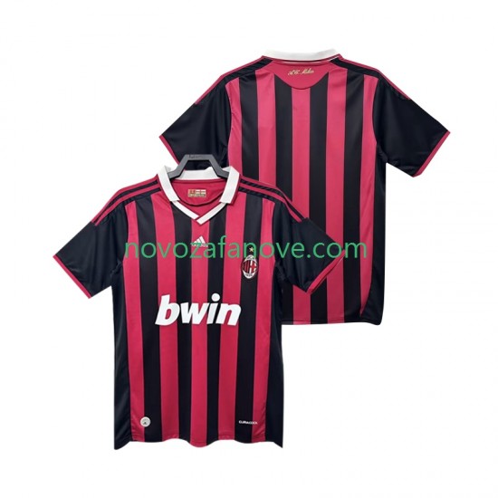 Nogometni Dres AC Milan 2009 Retro Muški Domaći 2010 Kratkih Rukava