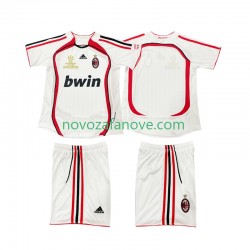 Nogometni Dres AC Milan 2007 Retro Dječji Gostujući 2006 Kratkih Rukava