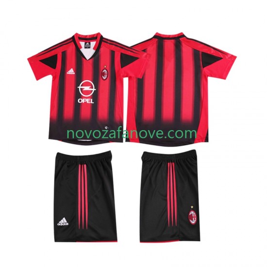 Nogometni Dres AC Milan 2005 Retro Dječji Domaći 2004 Kratkih Rukava