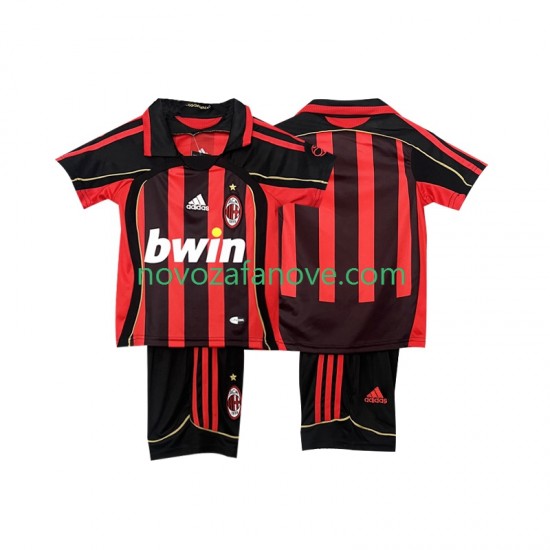 Nogometni Dres AC Milan 2007 Retro Dječji Domaći 2006 Kratkih Rukava