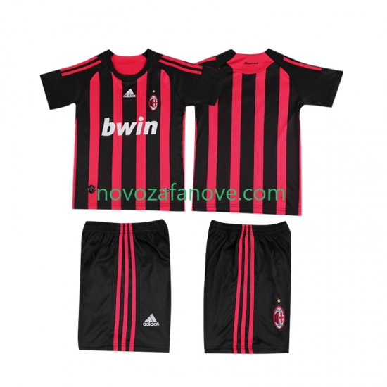 Nogometni Dres AC Milan 2009 Retro Dječji Domaći 2008 Kratkih Rukava