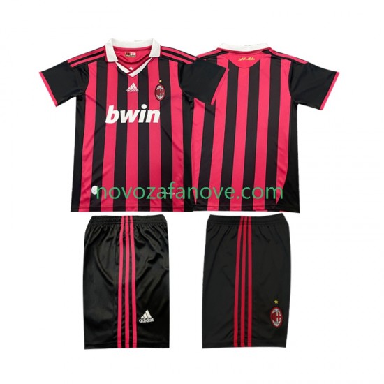 Nogometni Dres AC Milan 2009 Retro Dječji Domaći 2010 Kratkih Rukava