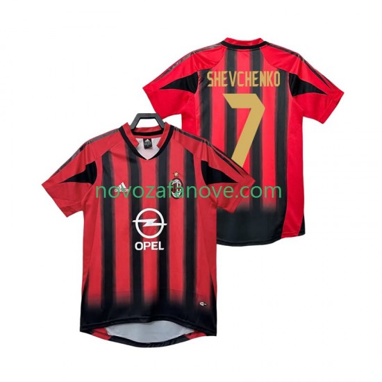Nogometni Dres AC Milan SHEVCHENKO 7 2005 Retro Muški Domaći 2004 Kratkih Rukava