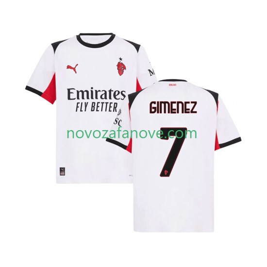 Nogometni Dres AC Milan Santiago Gimenez 7 Muški Gostujući 2025-2026 Kratkih Rukava