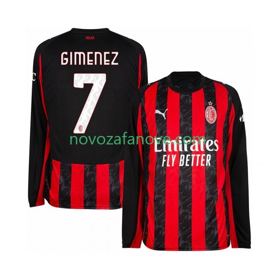 Nogometni Dres AC Milan Santiago Gimenez 7 Muški Domaći 2025-2026 Dugim Rukavima