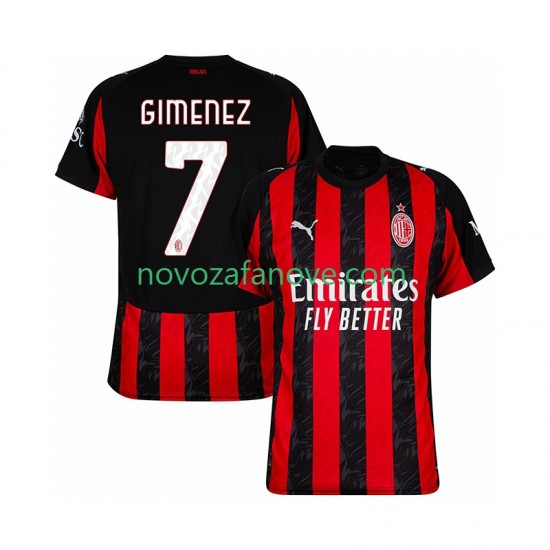 Nogometni Dres AC Milan Santiago Gimenez 7 Muški Domaći 2025-2026 Kratkih Rukava