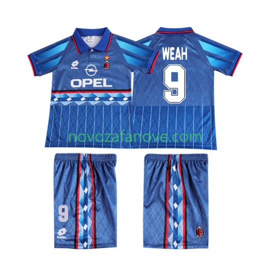 Nogometni Dres AC Milan WEAH 9 1995 1996 Retro Dječji Gostujući Kratkih Rukava