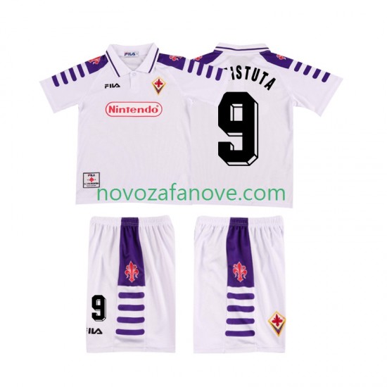 Nogometni Dres ACF Fiorentina BASTUTA 9 Retro Dječji Gostujući 1998 1999 Kratkih Rukava