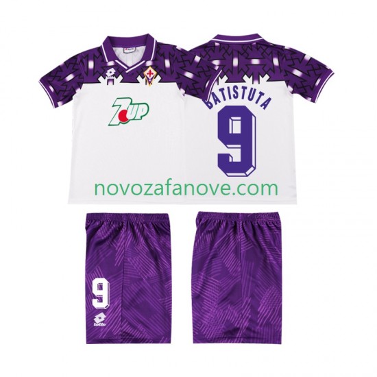 Nogometni Dres ACF Fiorentina BATISTUTA 9 1992 1993 Retro Dječji Gostujući Kratkih Rukava