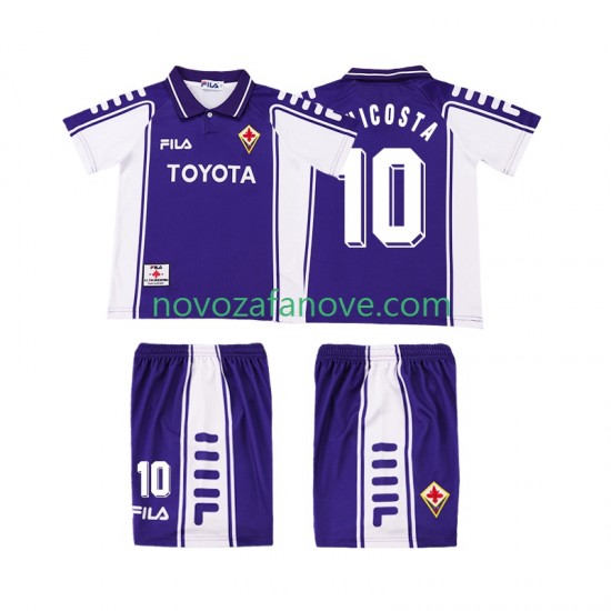 Nogometni Dres ACF Fiorentina RUI COSTA 10 2000 Retro Dječji Domaći 1999 Kratkih Rukava