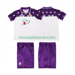 Nogometni Dres ACF Fiorentina 1992 1993 Retro Dječji Gostujući Kratkih Rukava