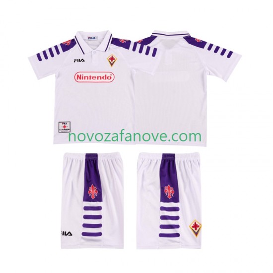 Nogometni Dres ACF Fiorentina Retro Dječji Gostujući 1998 1999 Kratkih Rukava