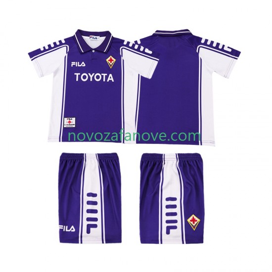 Nogometni Dres ACF Fiorentina 2000 Retro Dječji Domaći 1999 Kratkih Rukava