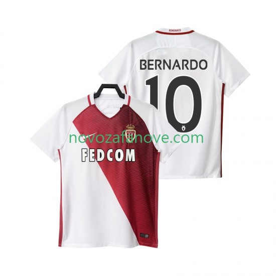 Nogometni Dres AS Monaco BERNARDO 10 2016 2017 Muški Domaći Kratkih Rukava