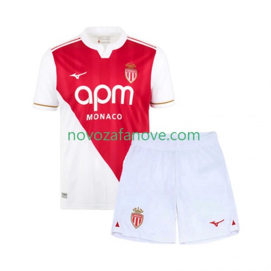 Nogometni Dres AS Monaco Dječji Domaći 2025-2026 Kratkih Rukava