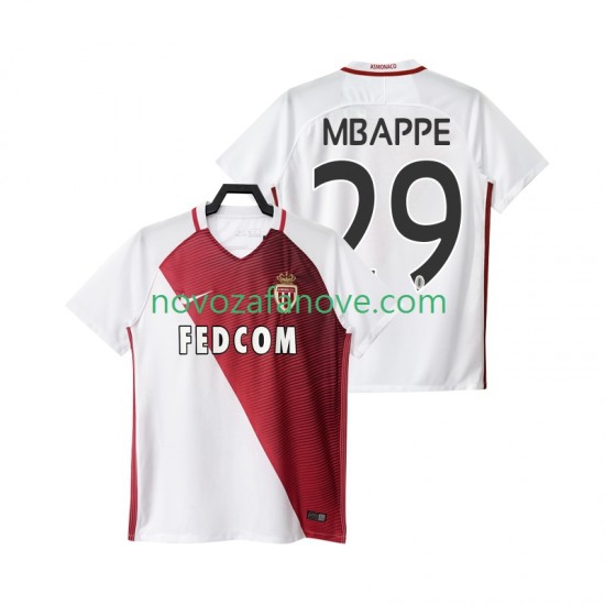 Nogometni Dres AS Monaco Mbappé 29 2016 2017 Muški Domaći Kratkih Rukava