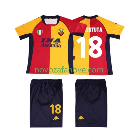 Nogometni Dres Roma BATISTUTA 18 2001 Retro Dječji Domaći Kratkih Rukava