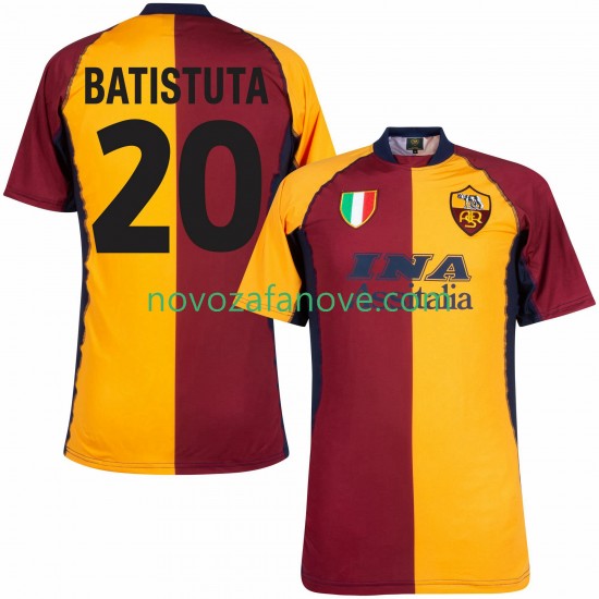 Nogometni Dres Roma Batistuta 20 2000 2001 Retro Muški Domaći Kratkih Rukava