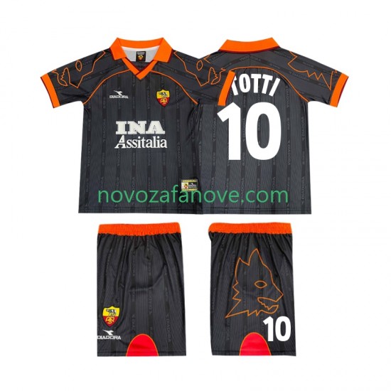 Nogometni Dres Roma TOTTI 10 2000 Retro Dječji Gostujući 1999 Kratkih Rukava