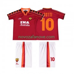 Nogometni Dres Roma TOTTI 10 Retro Dječji Domaći 1998 1999 Kratkih Rukava