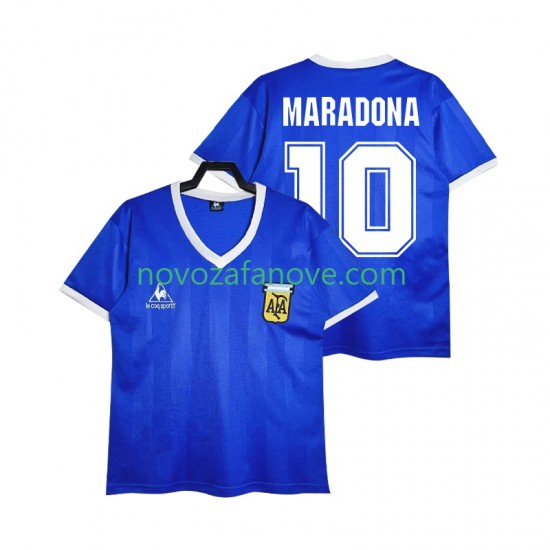 Nogometni Dres Argentina MARADONA 10 1986 Retro Muški Gostujući Kratkih Rukava
