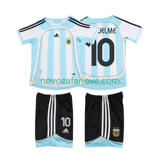 Nogometni Dres Argentina RIQUELME 10 2007 Retro Dječji Domaći 2006 Kratkih Rukava