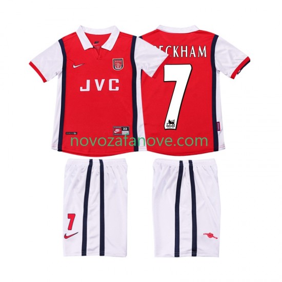 Nogometni Dres Arsenal BECKHAM 7 Retro Dječji Domaći 1998 1999 Kratkih Rukava