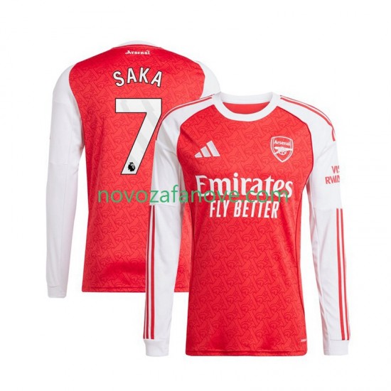 Nogometni Dres Arsenal Bukayo Saka 7 Muški Domaći 2025-2026 Dugim Rukavima