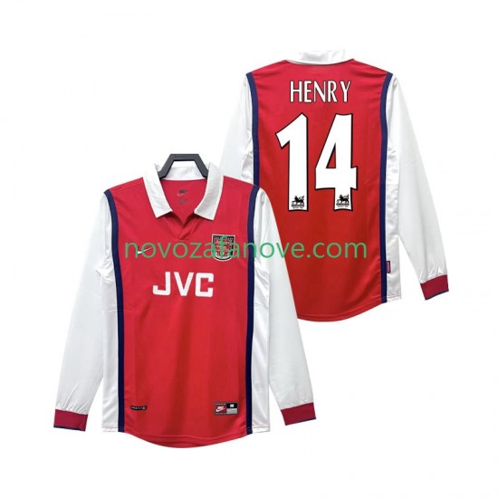 Nogometni Dres Arsenal Henry 14 Retro Muški Domaći 1998 1999 Dugim Rukavima