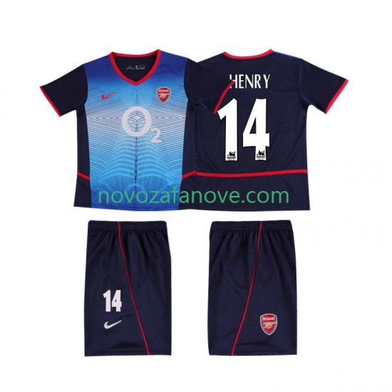 Nogometni Dres Arsenal Thierry Henry 14 Retro Dječji Gostujući 2004 2002 Kratkih Rukava