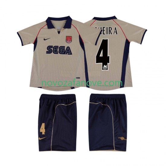 Nogometni Dres Arsenal VIEIRA 4 2001 Retro Dječji Gostujući 2002 Kratkih Rukava
