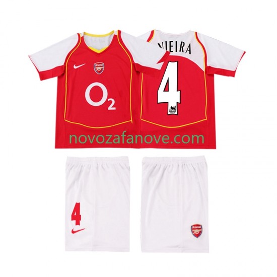 Nogometni Dres Arsenal VIEIRA 4 2005 Retro Dječji Domaći 2004 Kratkih Rukava