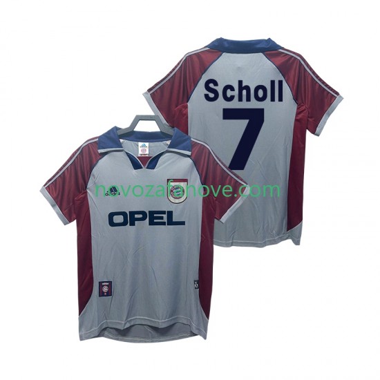 Nogometni Dres FC Bayern München Scholl 7 Retro Muški Treći 1998 1999 Kratkih Rukava