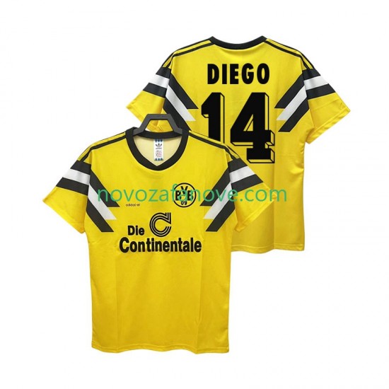 Nogometni Dres Borussia Dortmund DIEGO 14 DFB-POKAL 1989 Retro Muški Domaći Kratkih Rukava
