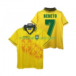 Nogometni Dres Brazil BEBETO 7 Retro Muški Domaći 1994 Kratkih Rukava